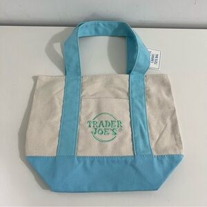 Trader Joe’s Blue and Cream Canvas Tote Bag